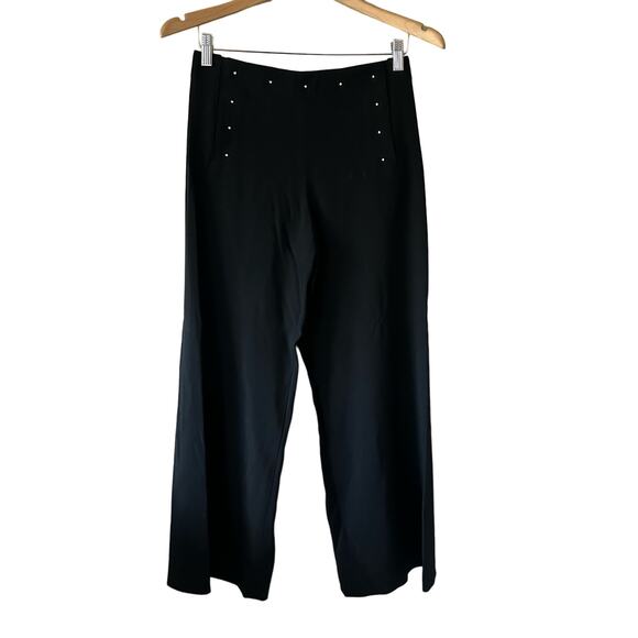 Jean Paul Gautier Femme Black Rhinestone Detail Wide Leg Pants Size 6